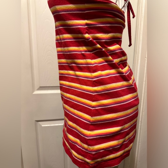 Vintage 90s Old Navy Cotton Retro Style Stripe Halter Top - Picture 3 of 9